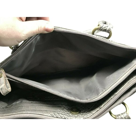 WILD Handbag Faux CROCcodile skin Leather and CHEETAH Print Purse - Picture 9 of 12